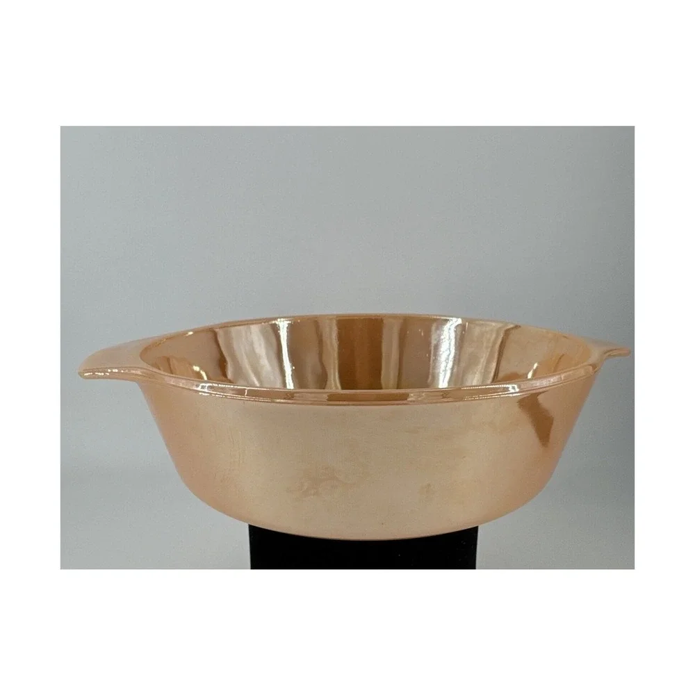 Anchor Hocking Fire King MCM 1.5 QT Casserole Dish 437‎ Gold Peach Luster VTG